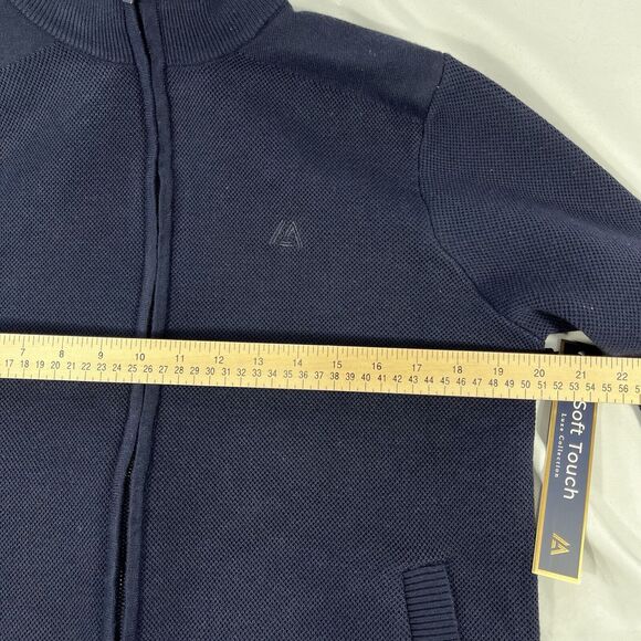 Marc Asher Pullover Blue Full Zip Sweater Knit Jacket Mens Small Soft Touch NWT - Picture 10 of 11